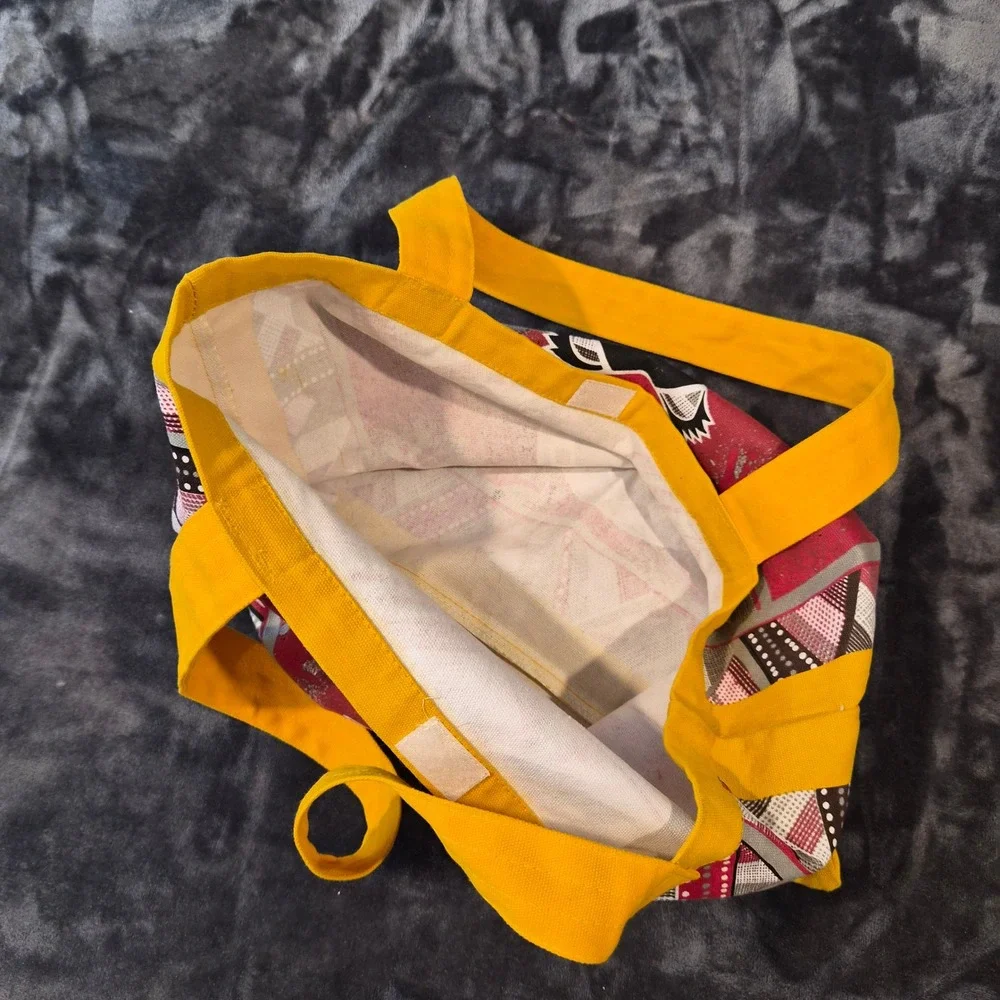 Jijaka Australia Aboriginal Art Canvas Tote Bag Koala Kangaroo Yellow Red